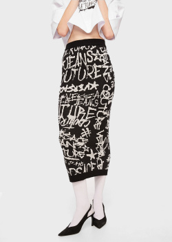 Трикотажная юбка Versace Jeans Couture с люрексовой нитью, фото